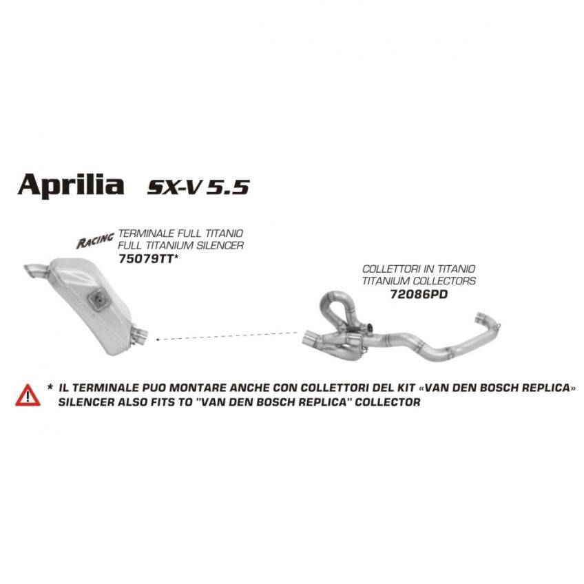 Aprilia SX-V 5.5 07-11 Full ARROW Exhaust race system with titanium silencer