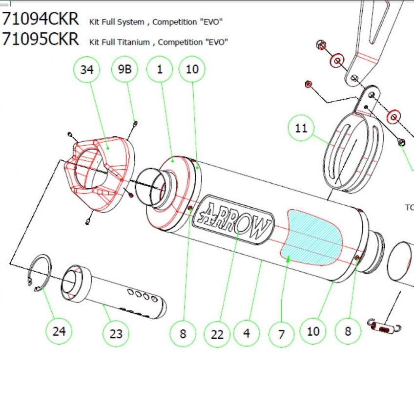BMW S1000RR 09-14 ARROW Competition | Race system silencer db Killer