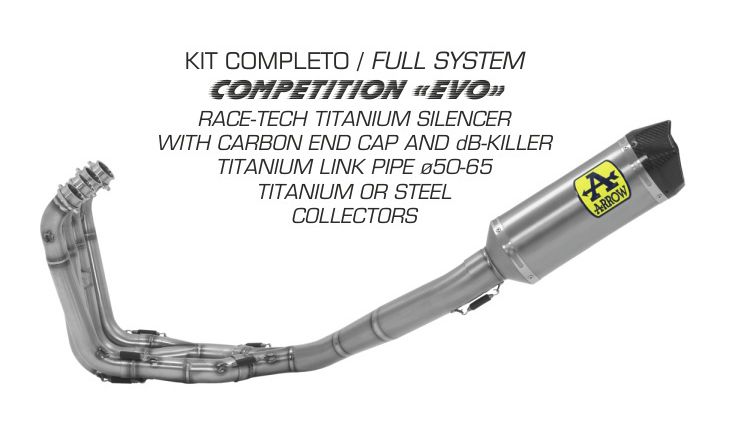 BMW S1000RR Competition ARROW EVO Race Exhaust Titanium/Carbon silencer (300mm
