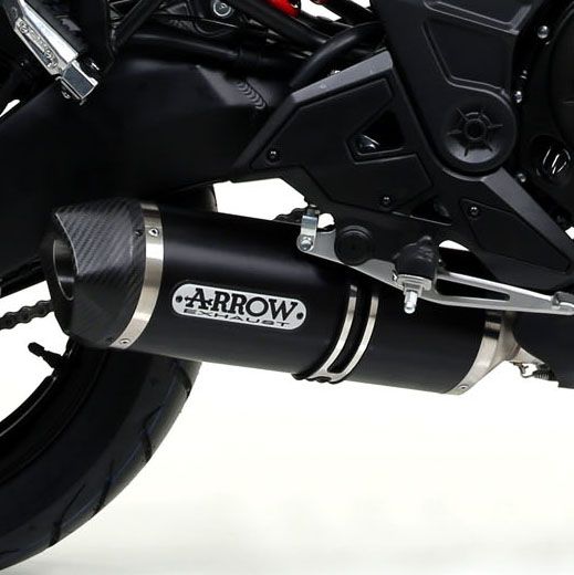 Kawasaki Versys 650 2015-2016 Full ARROW Exhaust system - Dark Aluminium / Carbon silencer