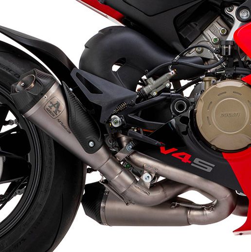 Ducati Panigale V4 ARROW Works Titanium / Carbon Silencer Kit - TITANIUM link pipes