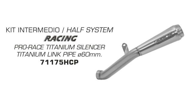 Honda CBR1000RR 2017 ARROW Race Exhaust Half System - Titanium Cone Silencer