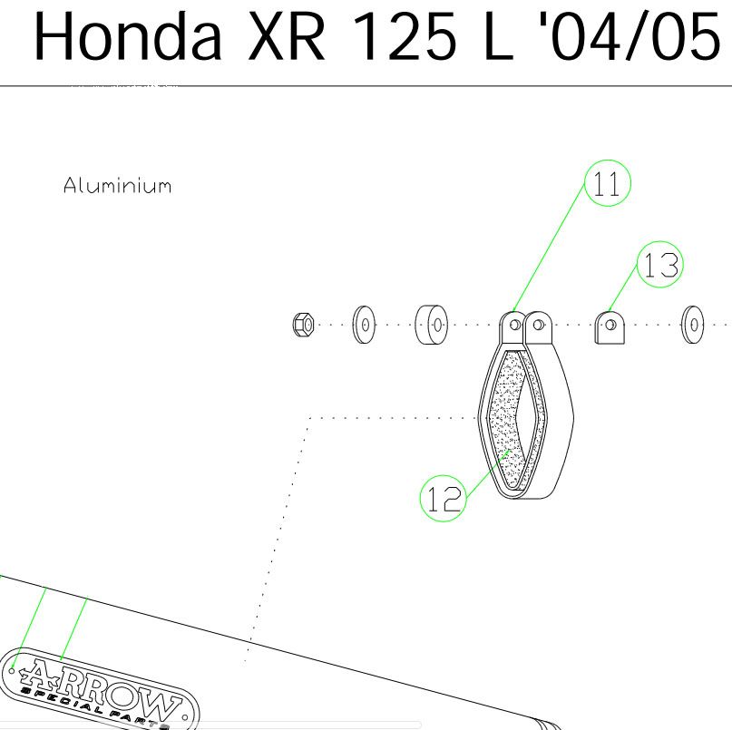 Honda XR125L 04-05 ARROW Silencer Clamp