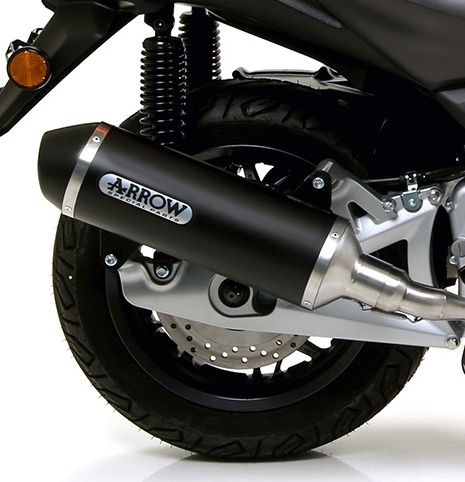 Yamaha X-MAX 125 ARROW Exhaust with Dark Aluminium silencer