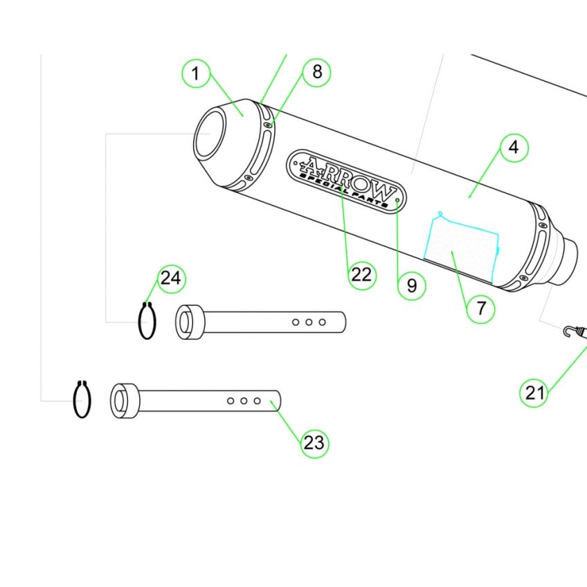 Triumph 1050 Speed Triple 05-10 Pair of ARROW Baffle Retaining Clips