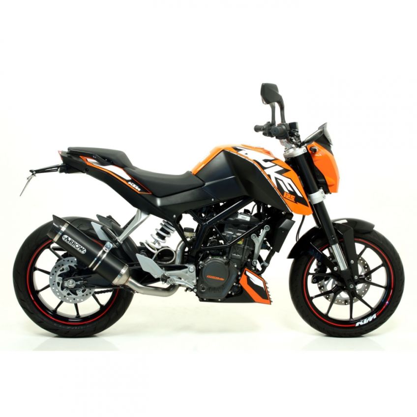 KTM 125 Duke 2011-2016 ARROW road approved Dark Line aluminium/carbon silencer