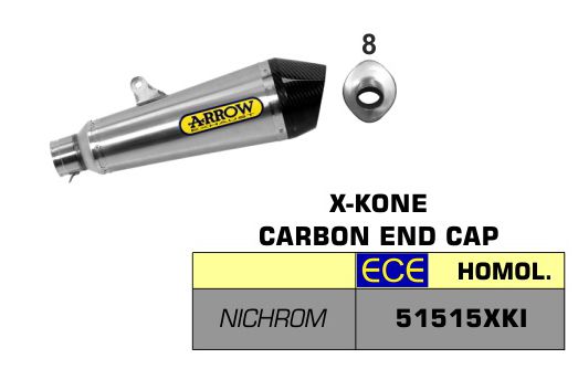 APRILIA RS4 125 ARROW Steel / Carbon X-Kone Silencer