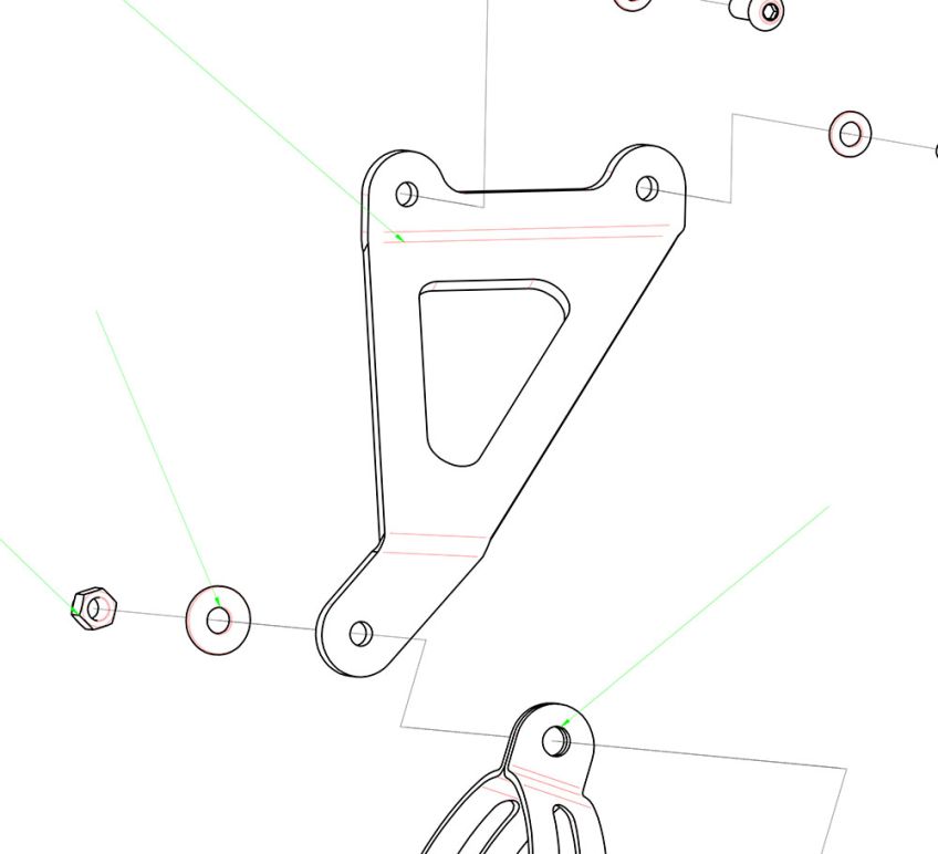 Kawasaki ZX-6R 09-15 Replacement ARROW Silencer Hanger Bracket 