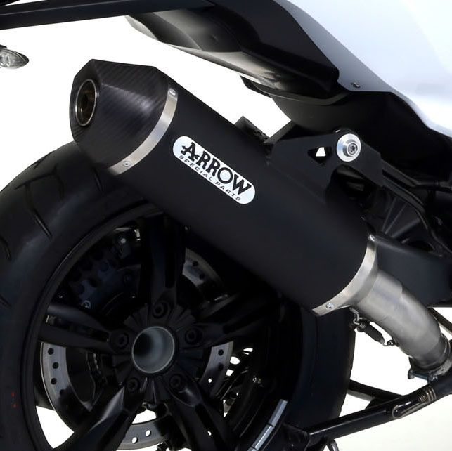 BMW C650 Sport 2016 Full ARROW Exhaust with Dark Line Aluminium / Carbon Silencer 
