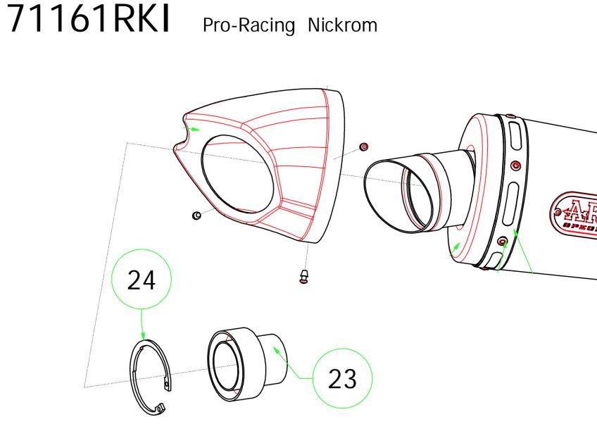 MV Agusta Brutale 920 | 990R | 1090RR ARROW Pro Racing baffle / db killer and clip