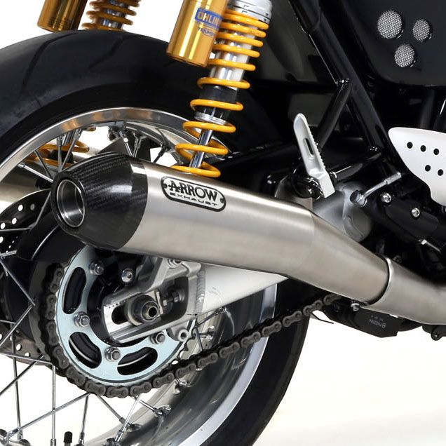 Triumph Thruxton 1200 | 1200R 2016 ARROW Steel Carbon Pro Racing Silencers (Pair)