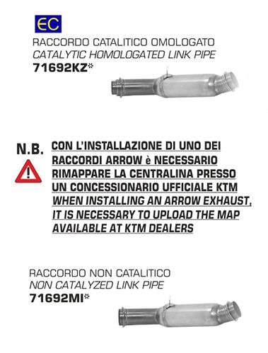 KTM 1290 Super Duke GT 2017-2018 Arrow Link pipe INC CAT