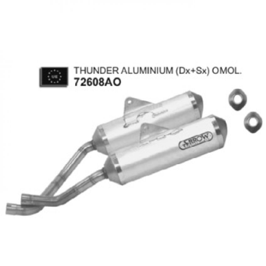 Aprilia Pegaso Strada/Trail/R Factory 05-09 Pair of ARROW oval aluminium silencers