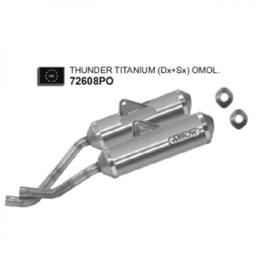 Aprilia Pegaso Strada/Trail/R Factory 05-09 Pair of ARROW oval titanium silencers