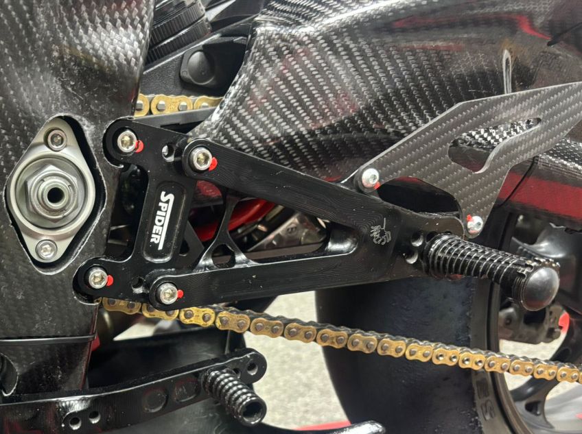 SPIDER Rearsets TRIUMPH 765 - Supersport Race EVO With Extender Plates