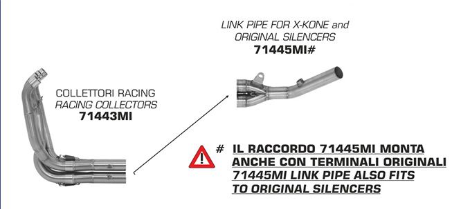 Suzuki GSX-S750 2017-2018 ARROW Stainless steel collectors and mid-pipe