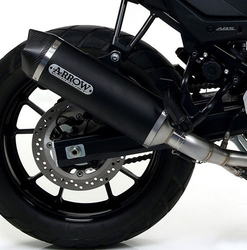 Suzuki DL650 V-Strom ARROW Exhaust with Dark Aluminium / Carbon Silencer