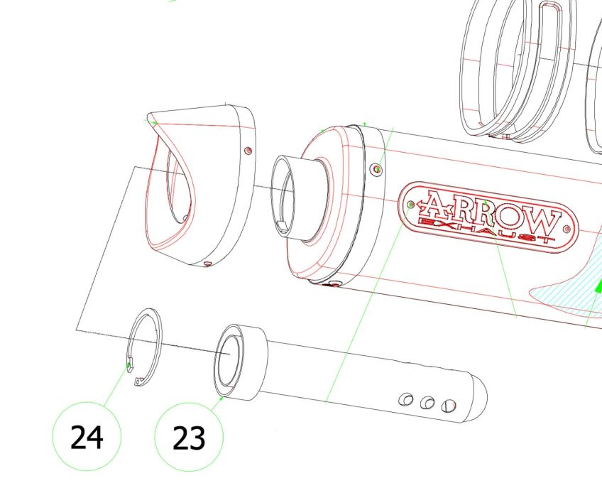 Honda CB1000R ARROW Baffle / db Killer and Circlip