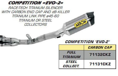 Kawasaki ZX-6R | ZX6R | 636 09-15 Replacement ARROW Competition titanium / carbon fibre silencer