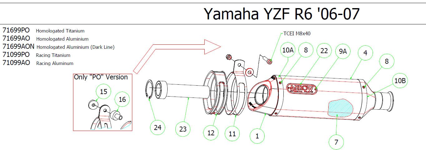 Yamaha YZF-R125 2008-2015 ARROW Silencer Baffle | db Killer