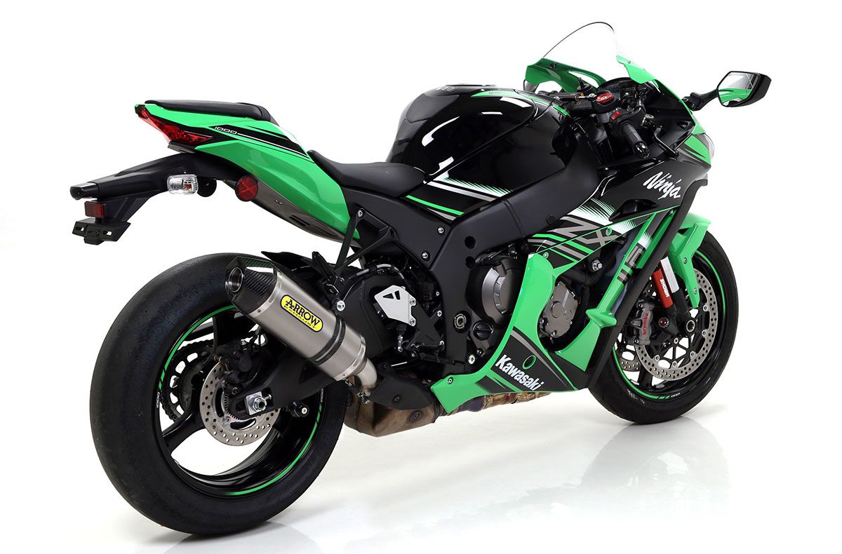 Kawasaki ZX-10R 2016 ARROW Titanium/Carbon Silencer Removes Cat