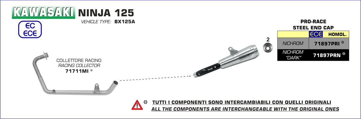 kawasaki ninja 125 arrow exhaust