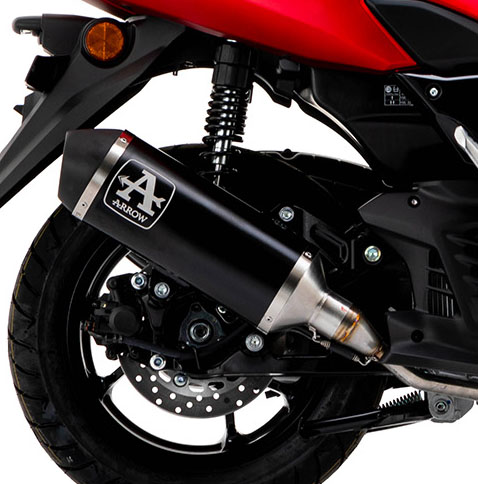 Yamaha NMAX 125 2021-2022 FULL ARROW Exhaust with Dark Aluminium
